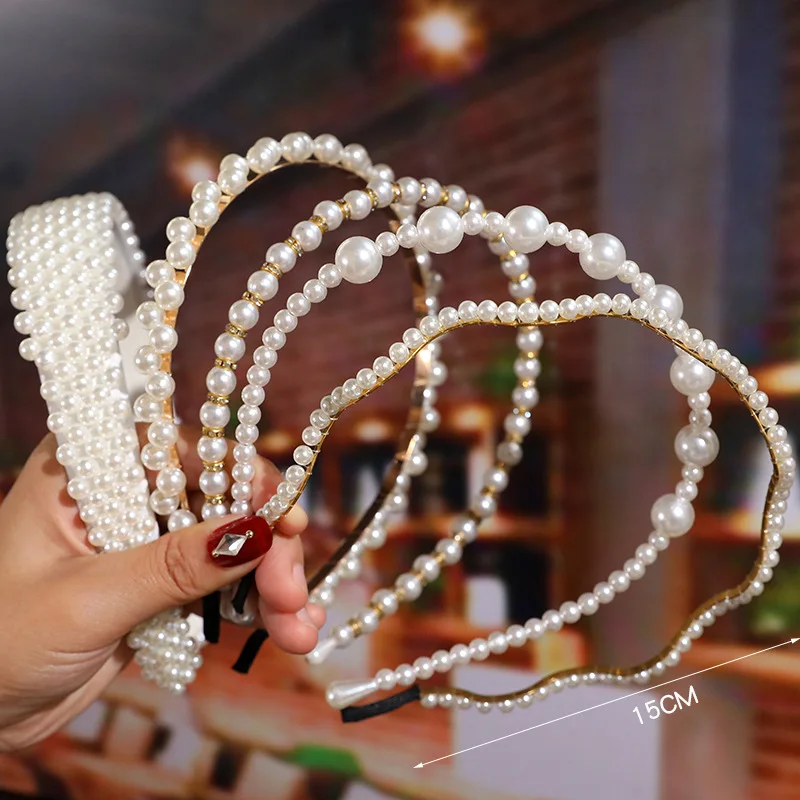 

2022 Hairbands New Luxury Big Pearl Bezel Women Girls Bow Sunflower Female Hair Hoops Hair Accessories Fashion Jewelry Headband