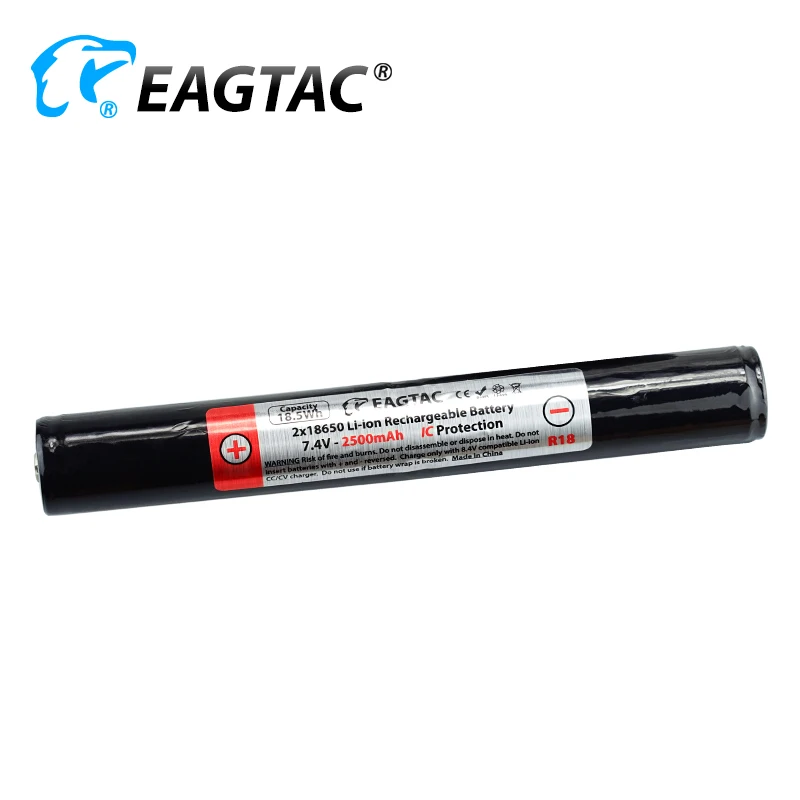 EAGTAC 2x18650 7,4 В 2500 мАч (R18) 2600 мАч (R19) 3100 мАч (R22) 3400 мАч (R25) Защищенный литий-ионный аккумулятор с кнопкой сверху GX25L2 GX30L2R (art.: 3920ce7766ede) - 3920ce7766ede