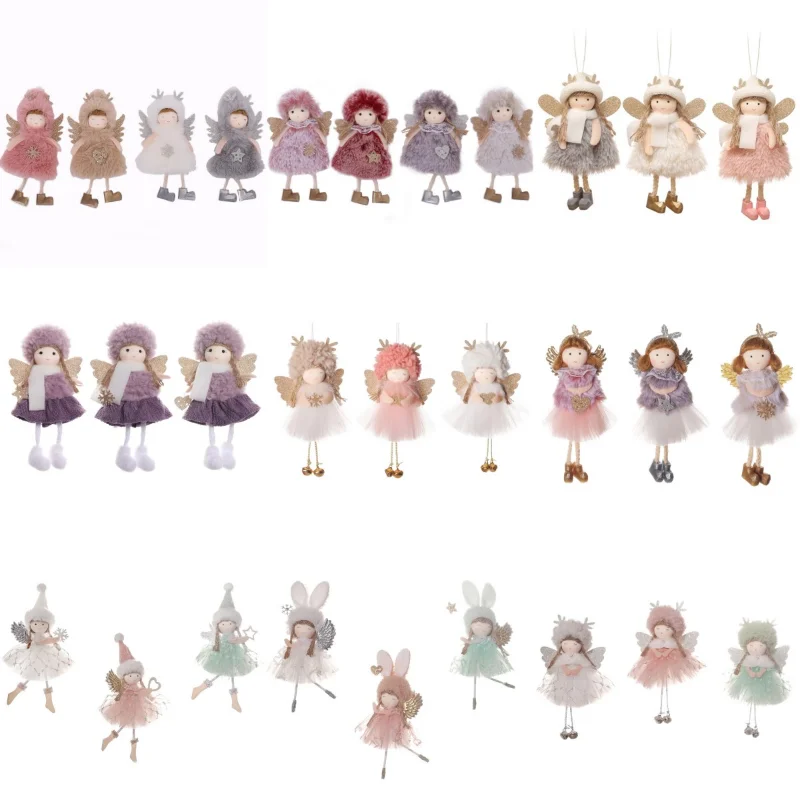 

Christmas Angel Girl Christmas Decorations for Home Xmas Tree Pandent Plush Doll Navidad Ornaments Natal New Year Gifts for Kids