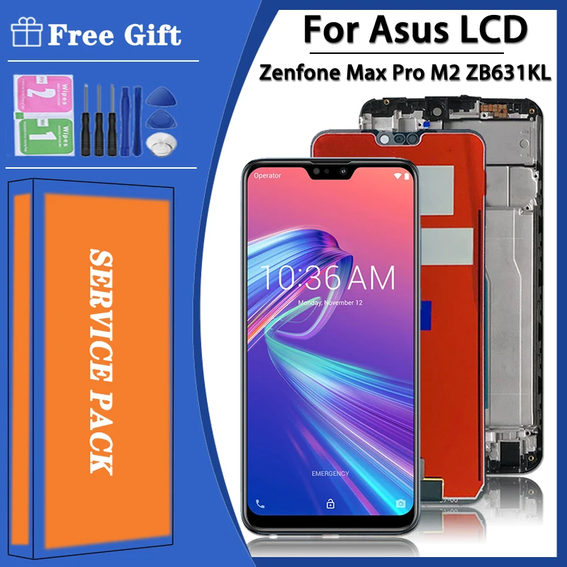 ЖК-дисплей 6,26 дюйма для Asus Zenfone Max Pro (M2) ZB631KL, экран + сенсорная панель, дигитайзер, замена для Asus ZB630KL X01BDA LCD