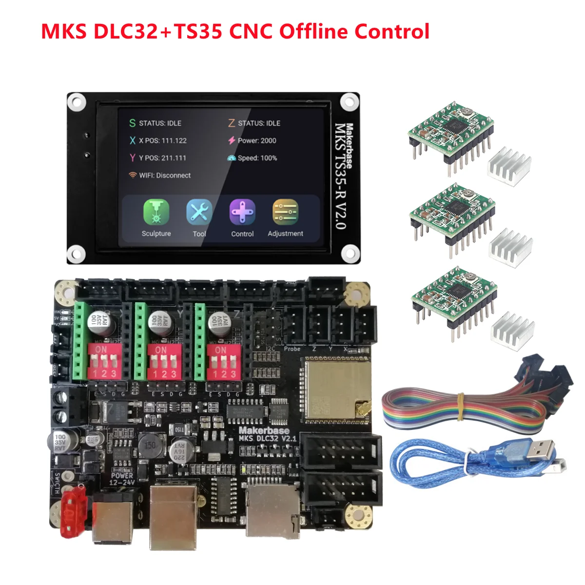 Control 32. MKS dlc32 v2.0. Подключение модуля лазера MKS dlc32 v2.1.