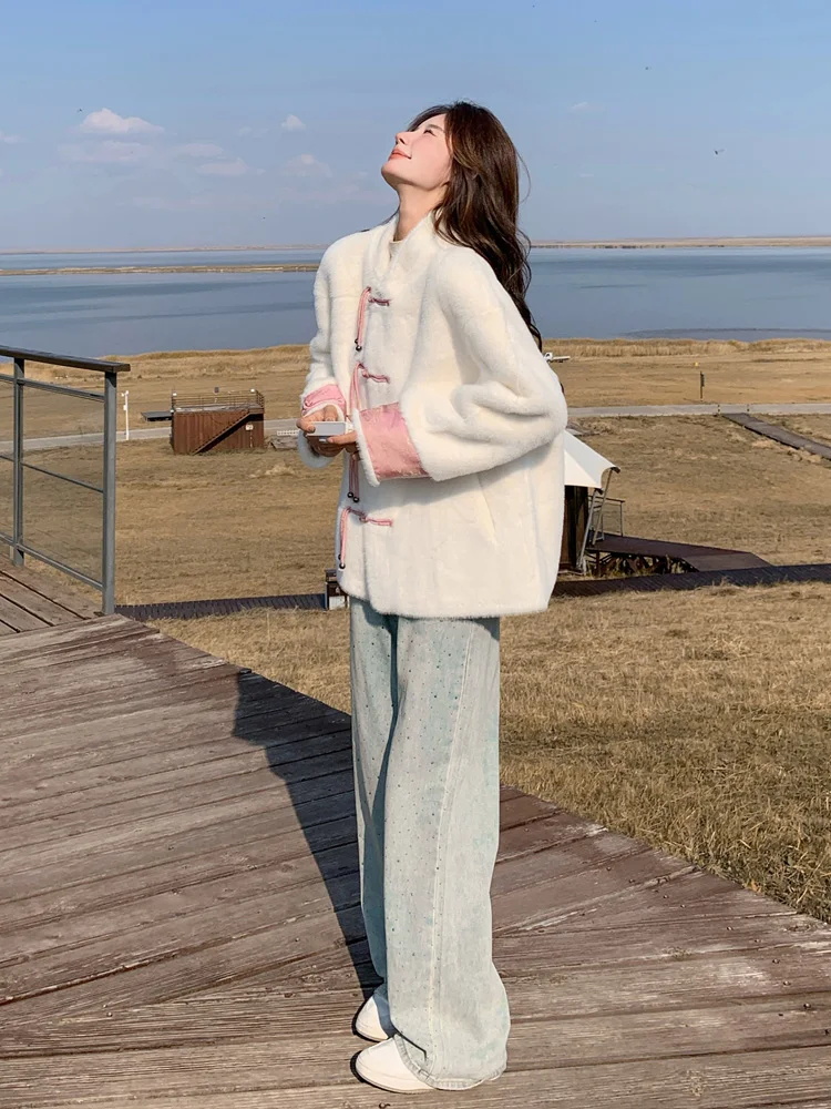 Белый новый китайский Sle из искусственного норкового кашемира интегрированная