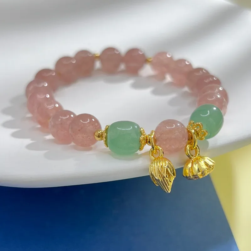 Изысканный браслет Huan с клубничным кристаллом в двух мирах женский простым