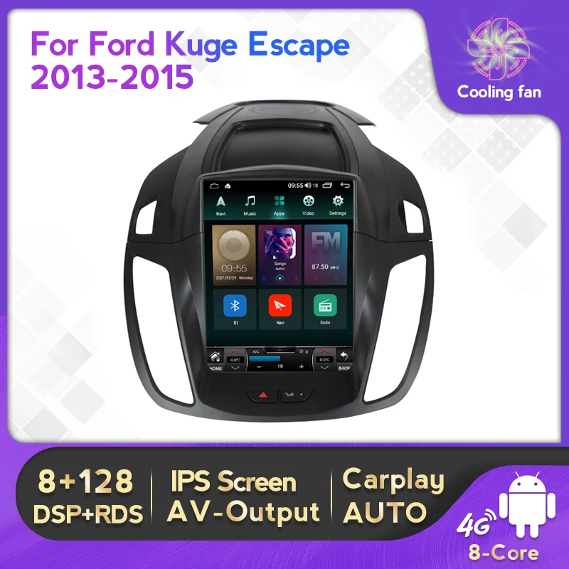 9.7inch vertical screen Car Radio For Ford Kuga 2 Escape 3 2012 - 2019  Multimedia GPS Navigation Built-in Carplay DSP RDS