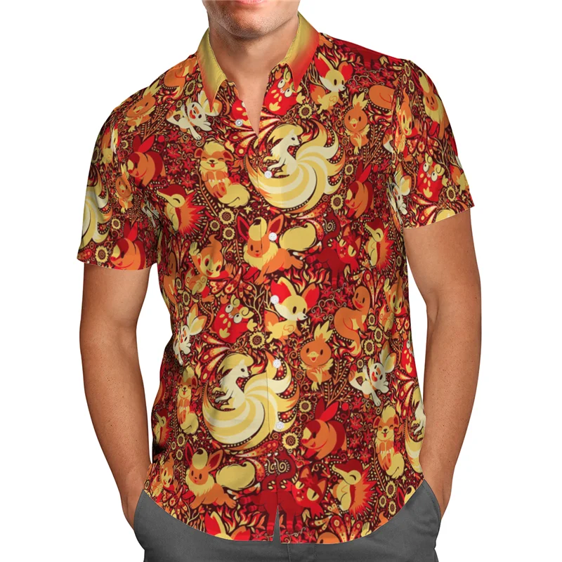 

Anime 3D Printed Beach Hawaiian Summer Shirt Short Sleeve Shirt Streetwear Oversized Camisa Social Chemise Homme