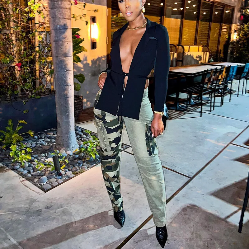 Модные камуфляжные брюки-карго Y2K с карманами боди для женщин осень-весна 2022