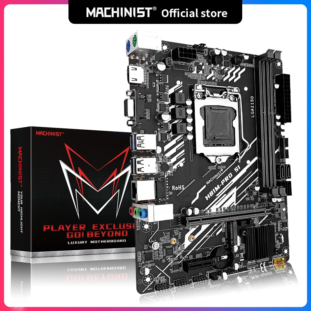 

MACHINIST H81 LGA 1150 материнская плата с поддержкой Xeon E3 V3 v4 CPU Core i3 i5 i7 процессор DDR3 ОЗУ HDMI Ngff M.2 Slo H81M-PRO S1