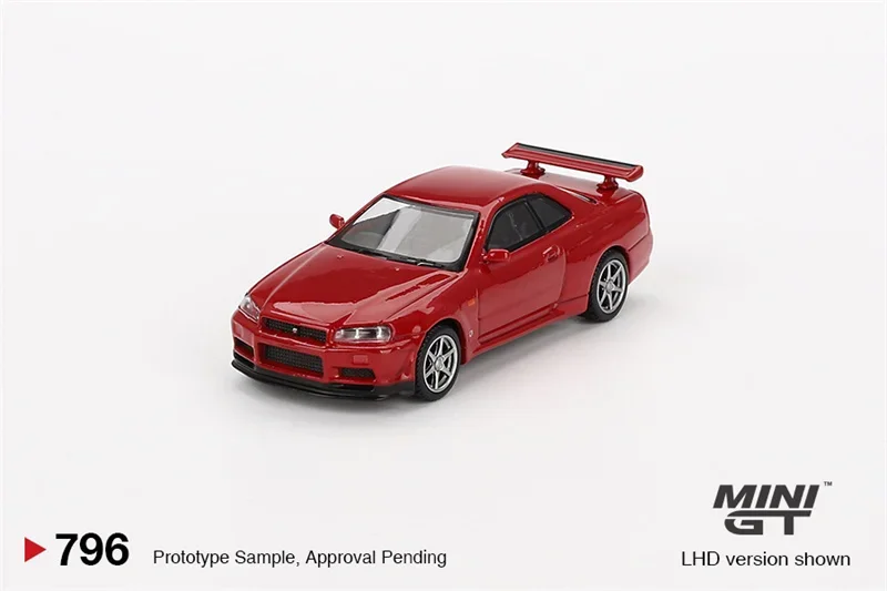 Литые модели автомобилей MINI GT 1:64 Skyline GT-R (R34) V-Spec Active Red LHD