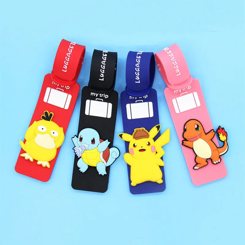 

Pokemon Cute Anime Pikachu PVC Soft Plastic Luggage Tag Listing Creative Anti-lost Cartoon Tag Luggage Bag Decoration Pendant