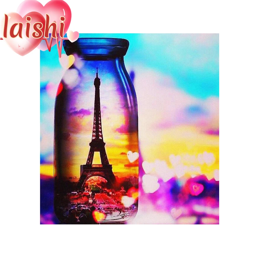 

New 5D crystal Round diamond painting abstract bottle tower DIY diamond painting embroidery cross stitch Home Decor diamond gift