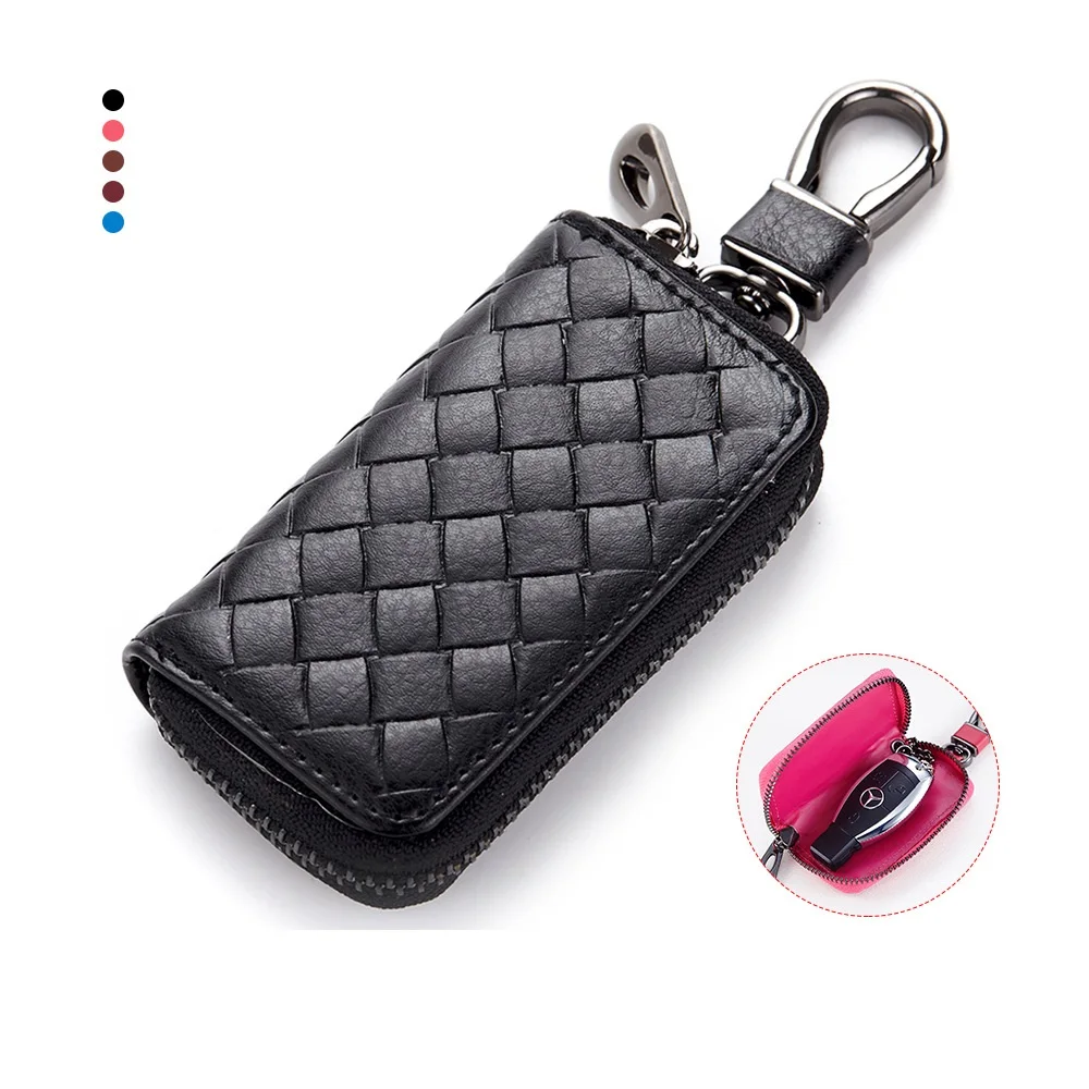 Weave Pattern Keychain Men Women Key Holder Organizer Car Key Pouch Wallet Housekeeper Key Case Mini Card Bag брелок для ключей