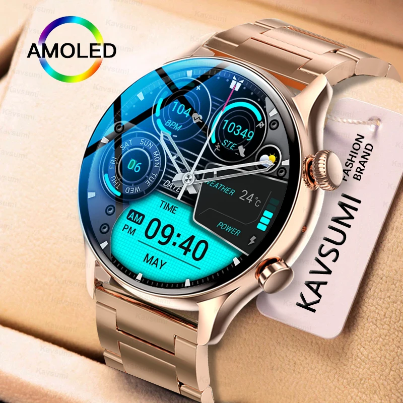 

Smart Watch Men AMOLED HD Screen Always on Display Bluetooth Call IP68 Waterproof Sport Fitness Women Smartwatch for Android Ios