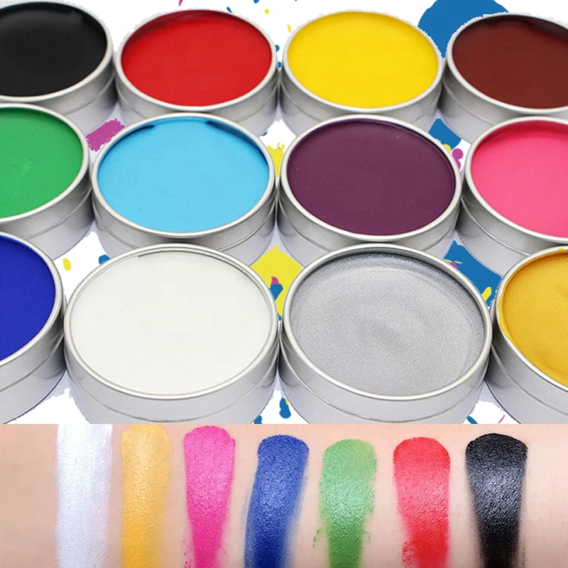 

wholesale body play clown face paint Body face painted Makeup Flash Tattoo Safe Oily Paints with Drama Cosplay Makeup kids face