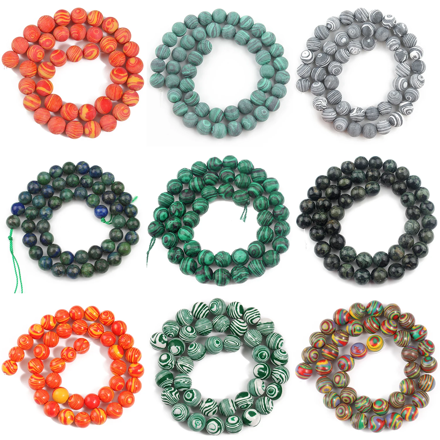 

Wholesale Natural Stone Malachite Beads Matte/Smooth Loose Spacer Beads For Jewelry Making DIY Bracelets Necklace 4/6/8/10/12mm