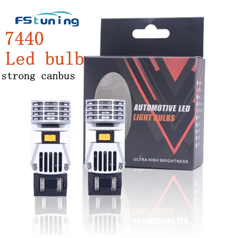 

Суперъяркая сигнальная лампа T20 7440 5600Lm W21 6000k, Светильник 3000k, янтарного цвета 7440 для Bmw, Audi, автомобильная светодиодная лампа