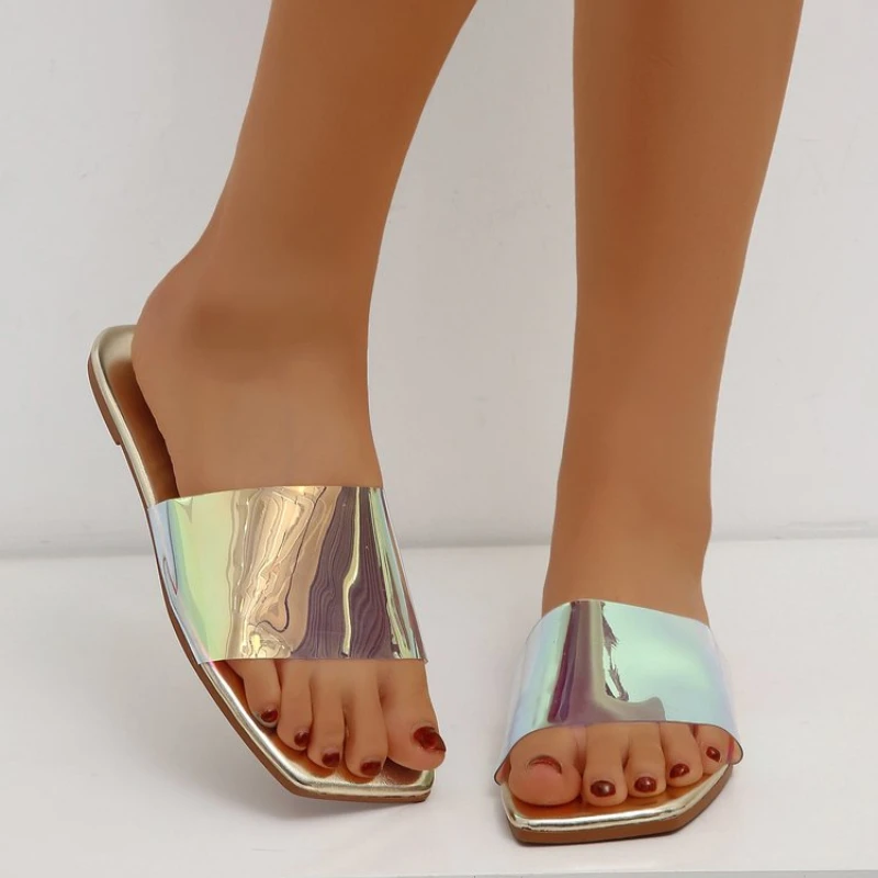 

2022 новые женские тапочки, модные сандалии с открытым носком на плоской подошве, летние уличные пляжные тапочки, сандалии, Размеры 35-43