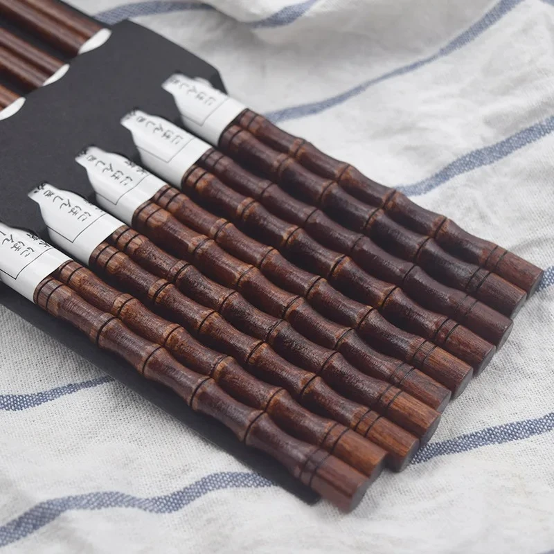 

5 Pair Creative Portable Bamboo Chopsticks Reusable Sushi Food Chopsticks Household Kitchen Restaurant Tableware Chopsticks