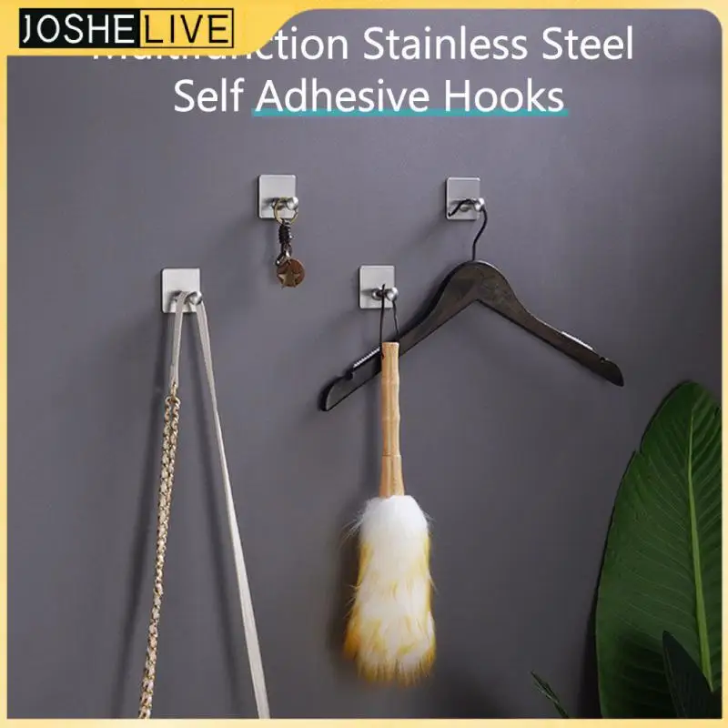 

Hook For Hanging Adhesive Wall Hook Shower Stand Mop Wall Holder Rectangle Organizers Wall Brooms Hook Thickened Oil-proof
