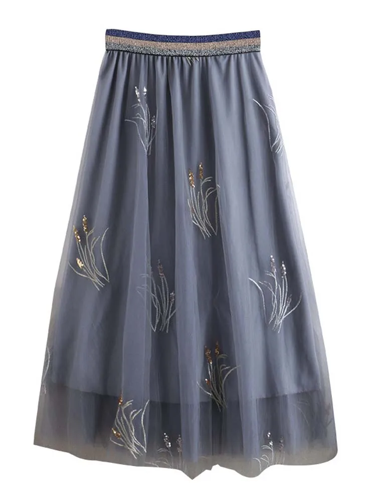 Женская винтажная фатиновая юбка длинная Плиссированная Юбка-пачка из