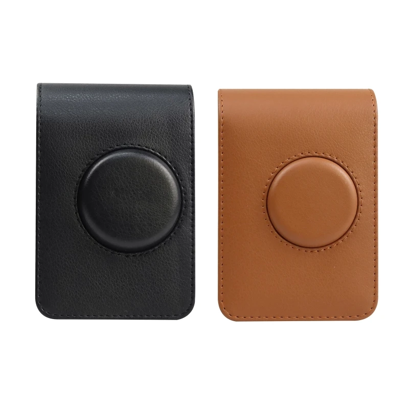 

2022 Retro Camera Case Pouch PU Leather Storage Bag with Detachable Shoulder Belt Strap Compatible with Fuji Instax-Mini EVO