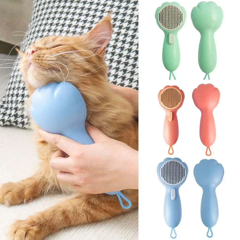 애완 동물 머리 제거 빗 고양이 브러시 고양이 개를 위한 자체 청소 슬리커 브러시 헤어 리무버 스크레이퍼, 애완 동물 미용 도구, 고양이 액세서리