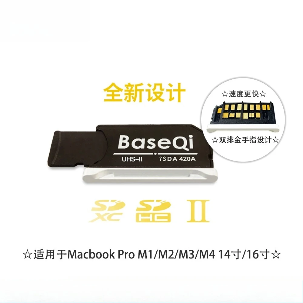 Фото ДЛЯ USB3.2 BaseQi Apple MacBook Pro 14-дюймовый 16-дюймовый M1/M2/M3/M4 скрытый держатель карт microSD из алюминиевого сплава для оптовой продажи №2