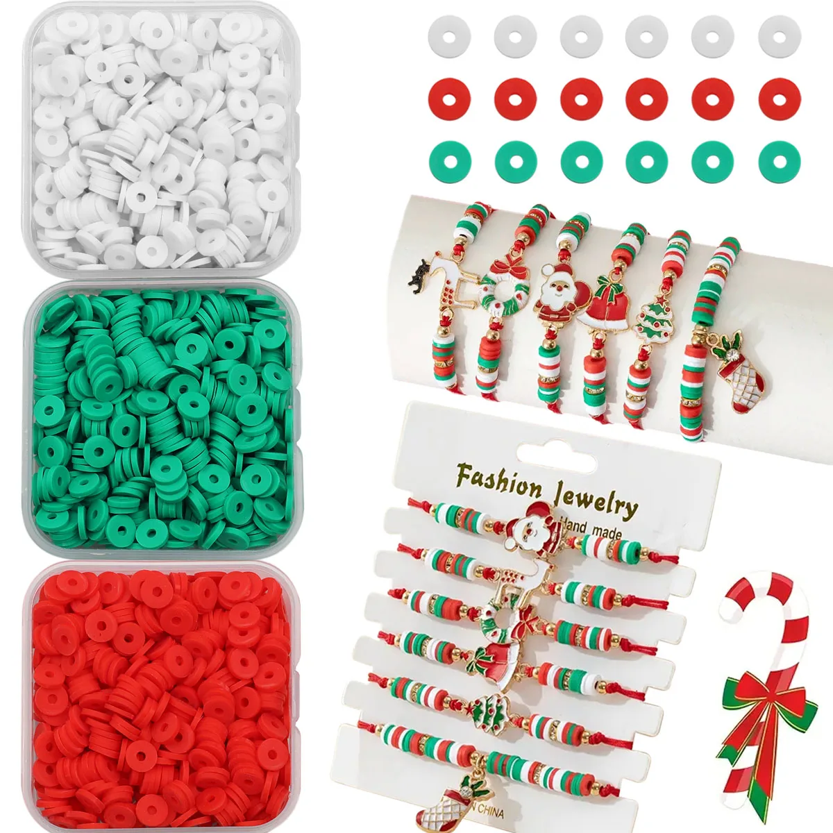 3 коробки Рождественские Элементы 6x1 мягкие красные зеленые белые круглые