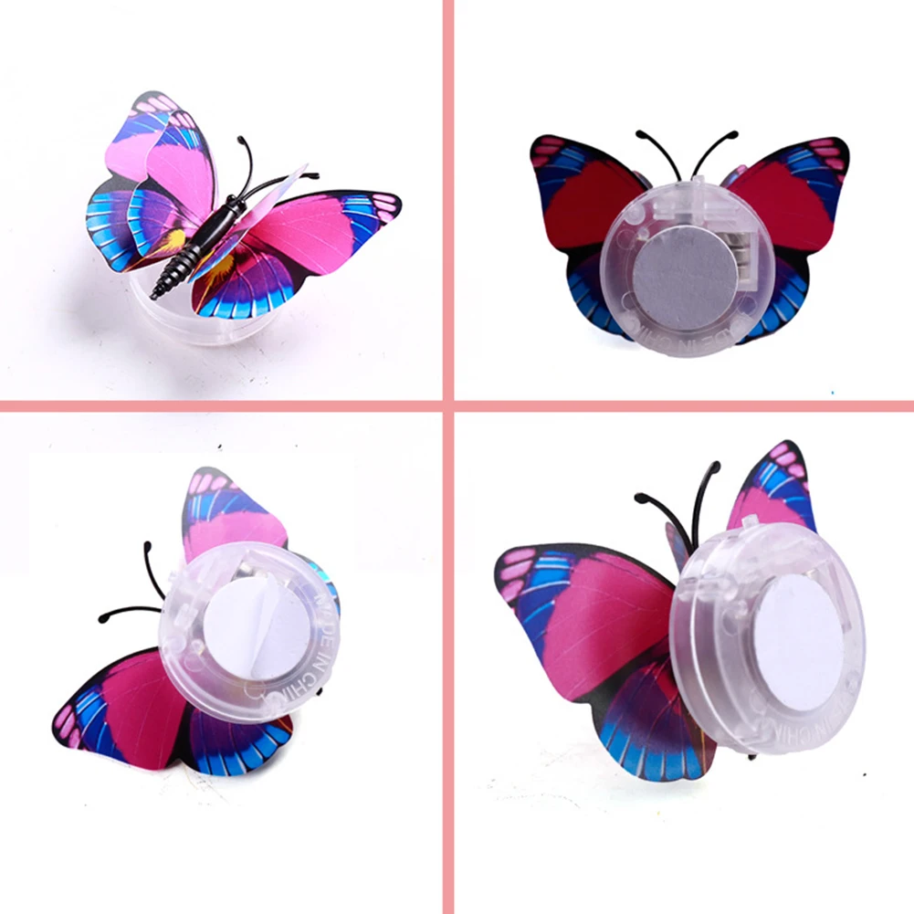 

12pcs Butterfly LED Wall Stickers Glowing Bedroom DIY Home Decor Night Light Home Room Party Desk Wall Decor Lights