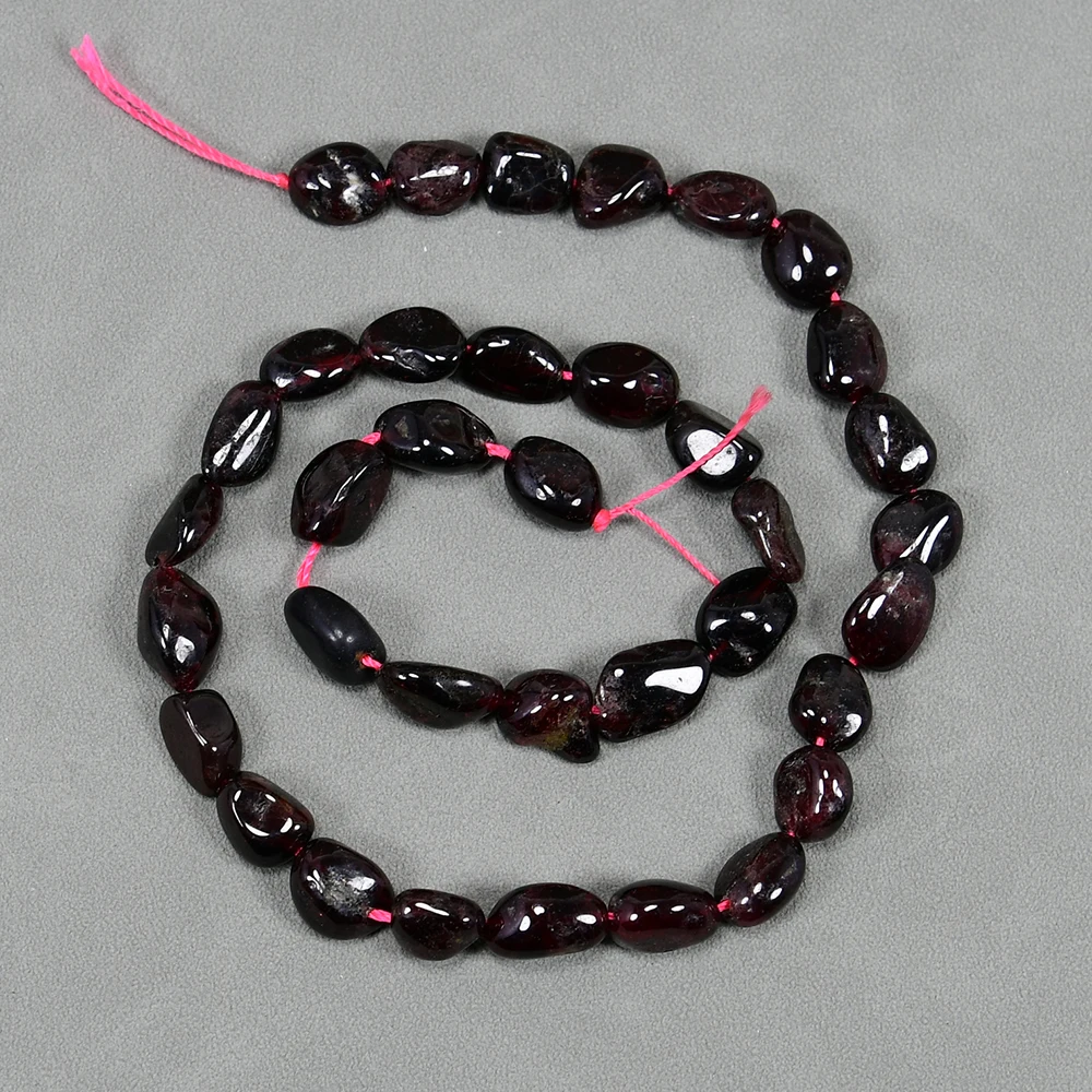 

APDGG 5 Strands 8x10mm Natural Red Garnet Smooth Nugget Freeform Oval Loose Beads 15.5" Strand Jewelry Making DIY
