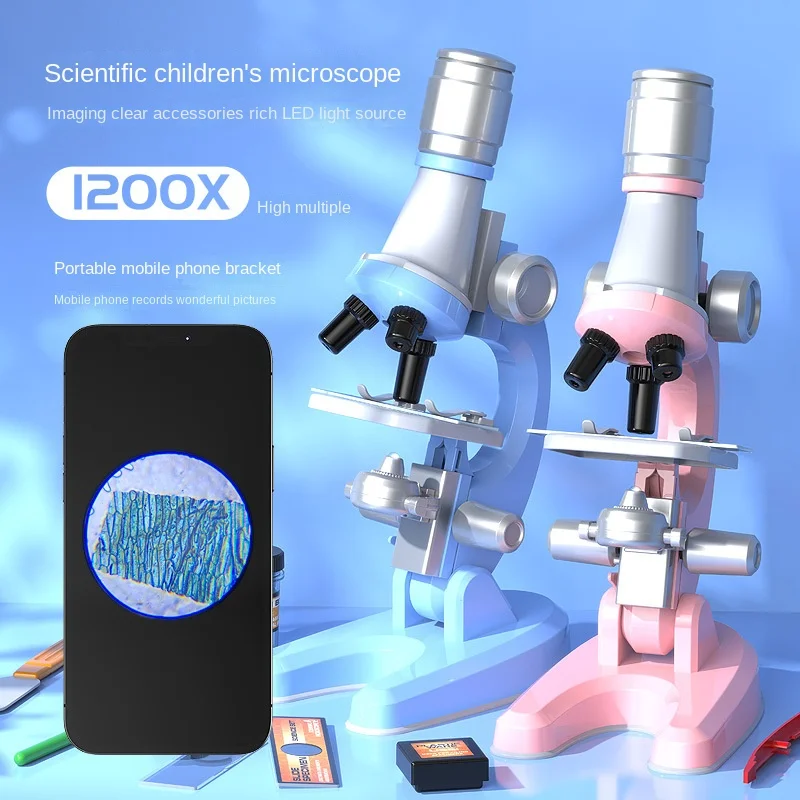

Children's Optical Microscope HD 1200 Times Biology Class Junior High School and Elementary School Students Professional Science