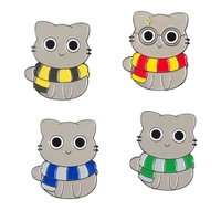 new hot selling animal alloy brooch cat rice scarf brooch badge lapel pin