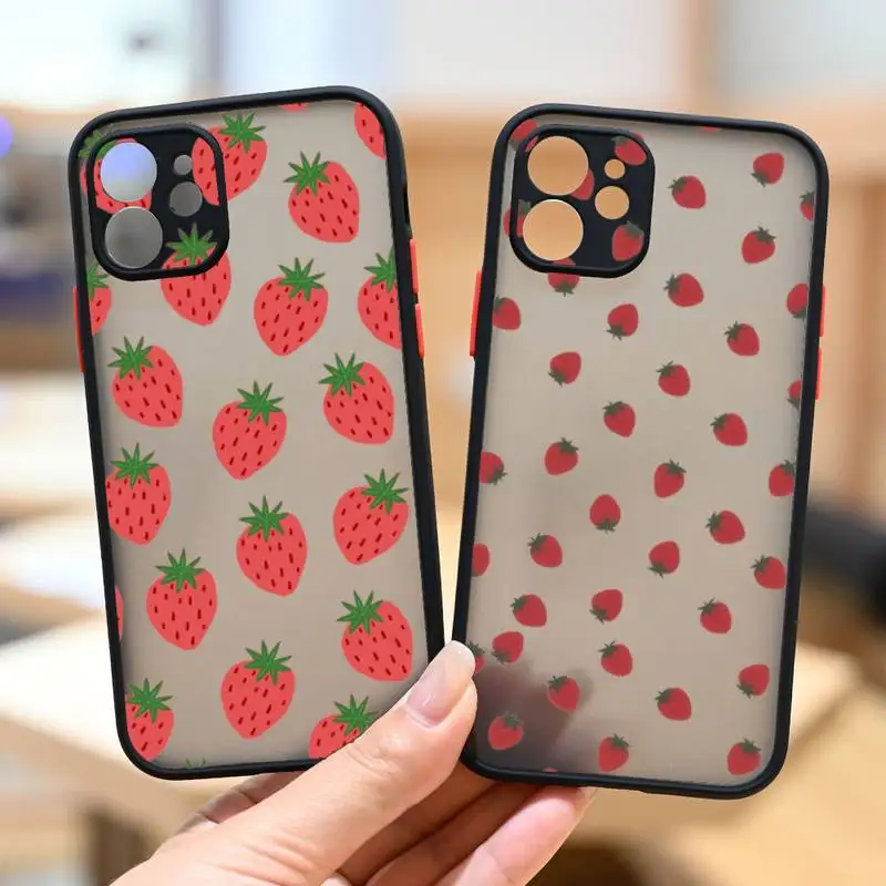 

Peach Strawberry Phone Case IPhone 12 11 13 14 Pro Max X XR XS SE2020 7 8 Plus Hard Shockproof Cover Case