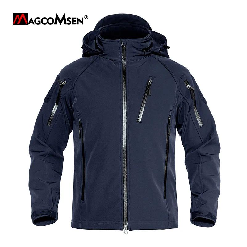 MAGCOMSEN Tactical Softshell Jacket Men Winter Fleece Military Jackets Special Ops Army Combat Outerwear Waterproof Hooded Coats