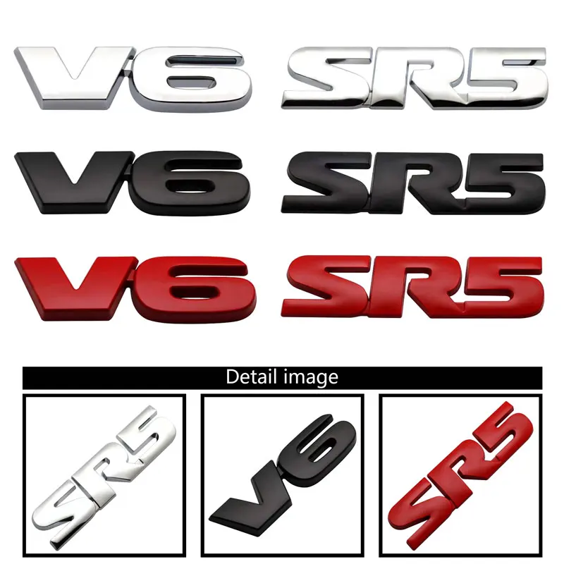 

Car Sticker Accessories V6 logo Car Body Sticker For Toyota Sequoia SR5 Tacoma Tundra 4Runner FJ Land Cruiser Prado