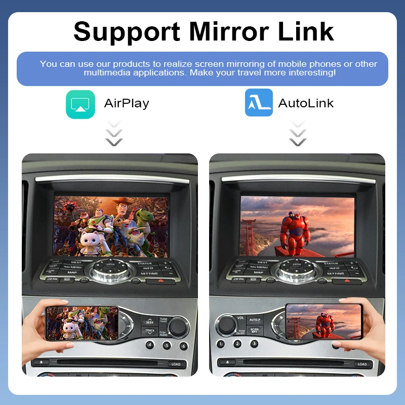 Фото Беспроводной CarPlay Android Auto для Nissan/Infiniti FX/G Series G37/G35 с функцией MirrorLink, AirPlay, навигацией и голосовым управлением. №3