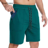 samlona plus size men leisure pocket design shorts 2022 summer new sexy lace up skinny half pants male casual beach hotpants