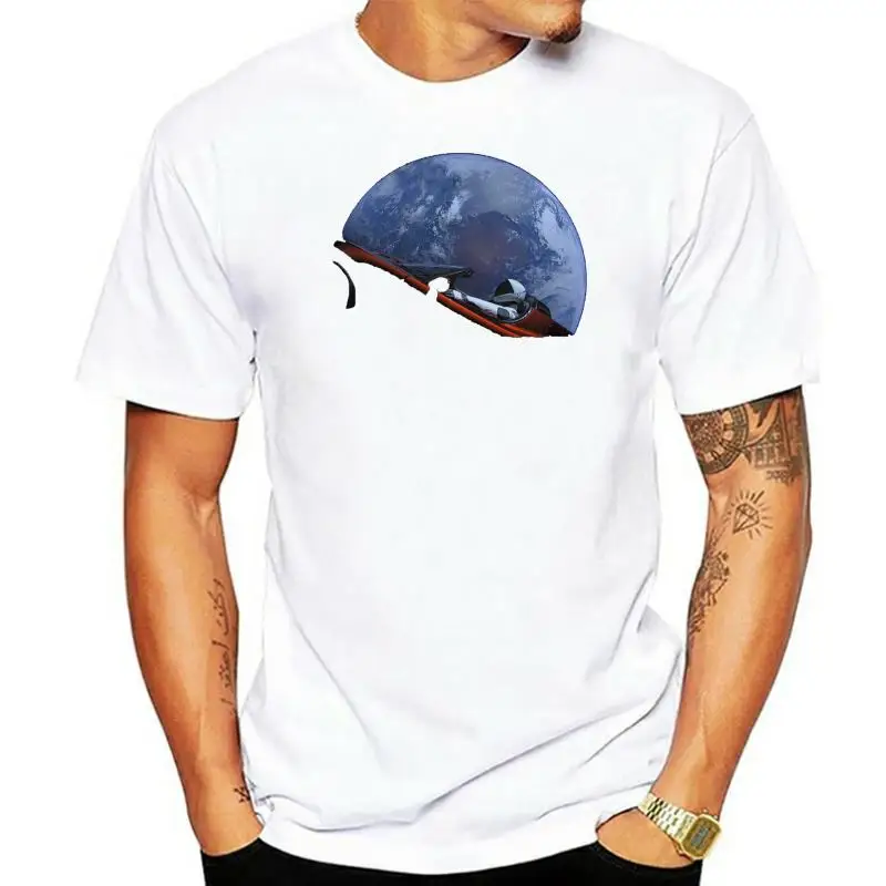 

New Spacex Starman In Orbit Men's T-shirt size S-3XL For Man Hipster O-Neck Causal Cool Tops