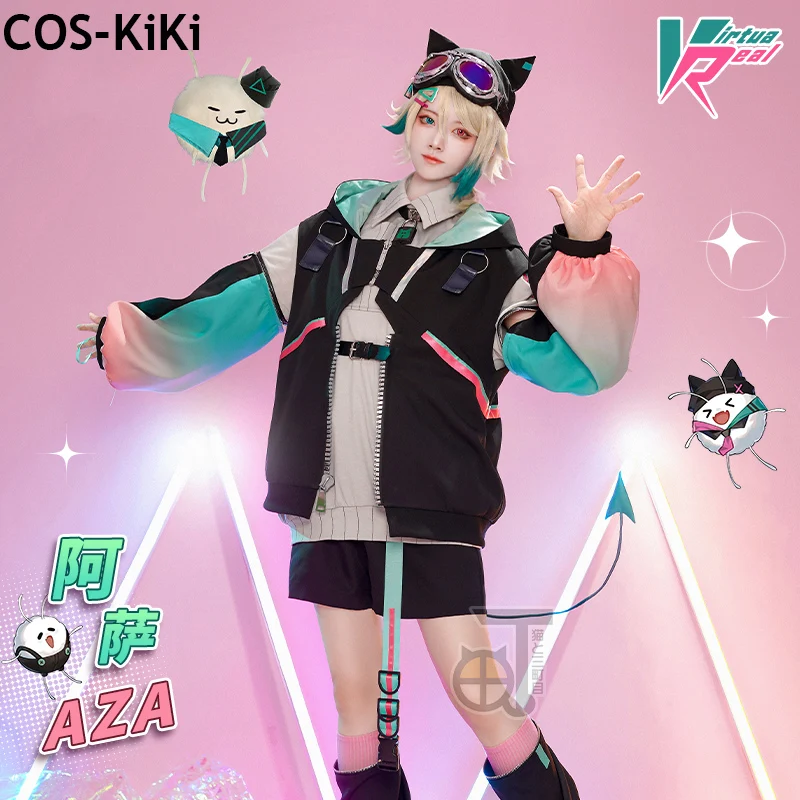 

COS-KiKi Vtuber VirtuaReal Aza Game Suit Youthful Handsome Cosplay Costume Cool Fashion Uniform Halloween Party Role Play Outfit