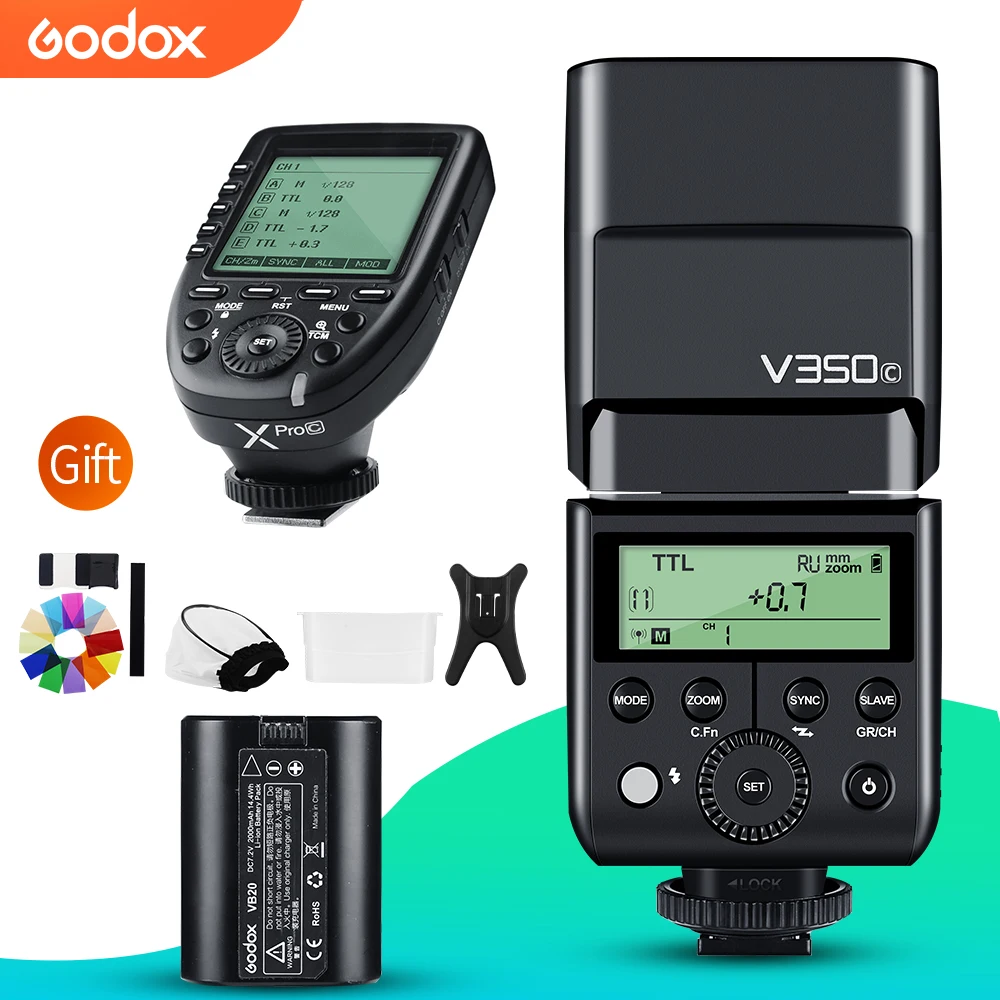 Вспышка Godox V350C V350N V350S V350F V350O TTL HSS 1/8000s для камеры Speedlite с триггером Xpro Canon Nikon Sony Fuji