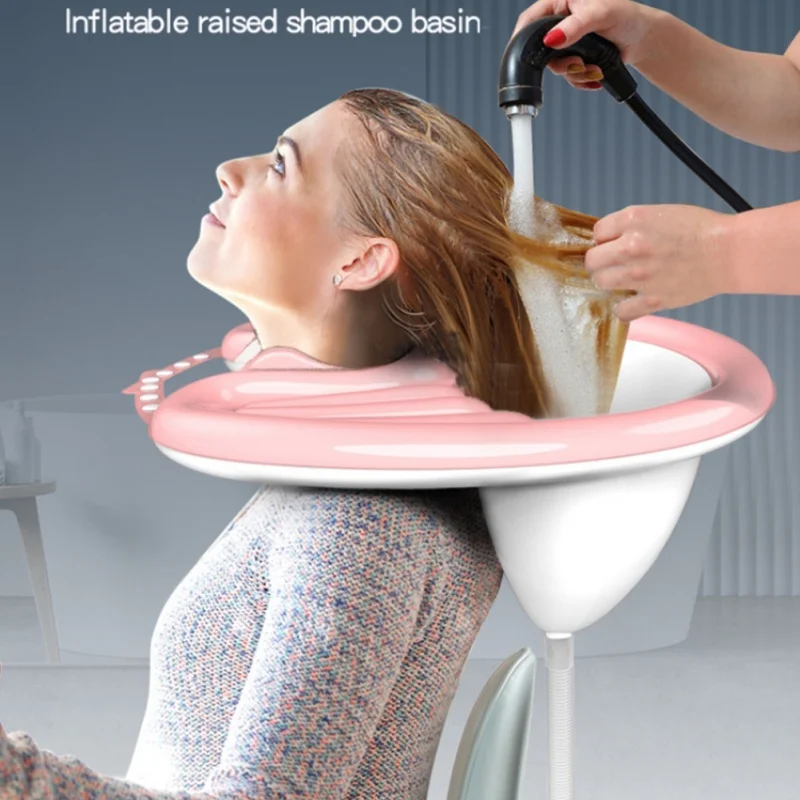 

Shampoo Basin For Pregnant Women Elderly Patient Inflatable Hair Washing Basin Portable PVC Foldable Quickly Inflated Deflated