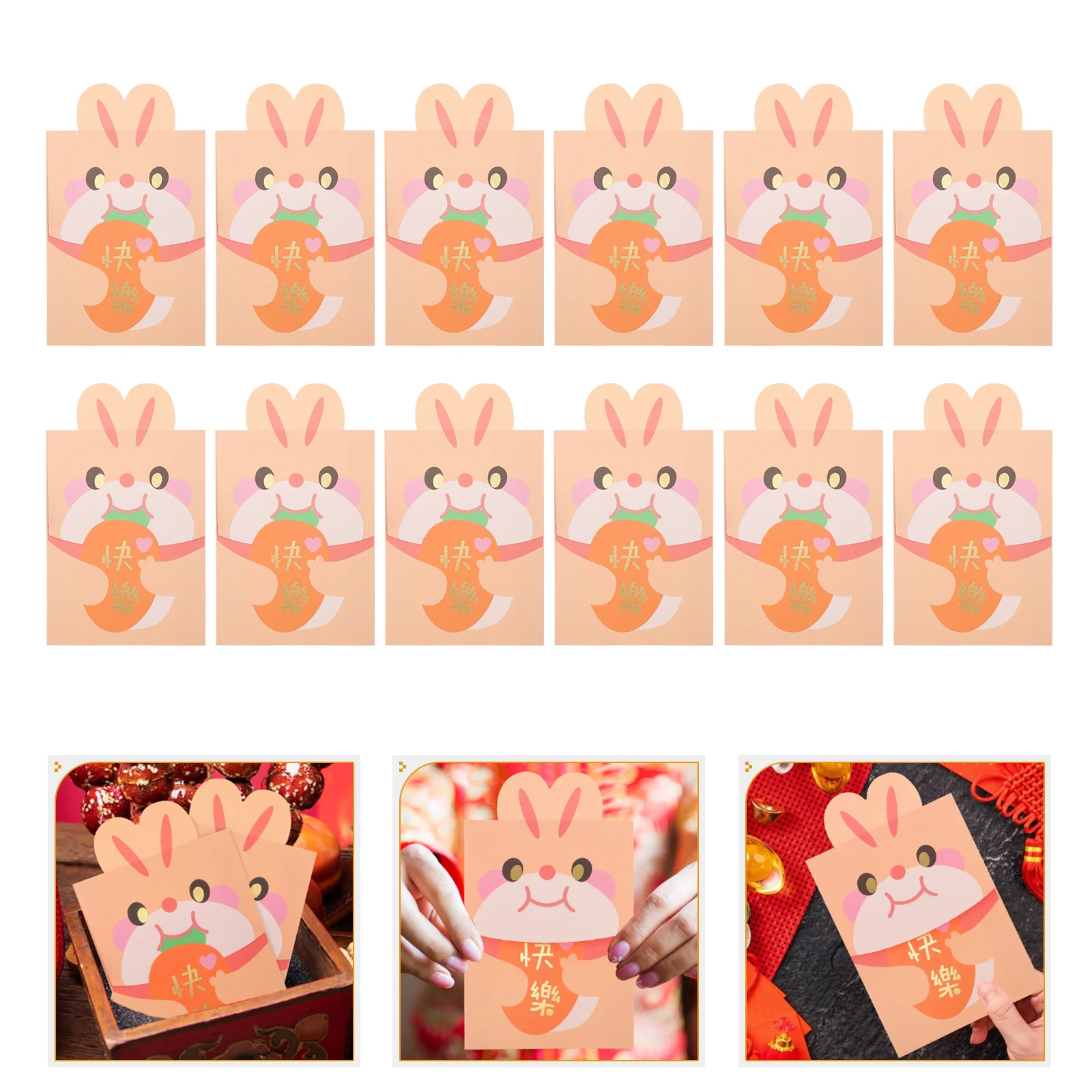 

Red Year New 2023 Packet Packets Envelope Money Gift Traditional Rabbit Chinese Bag Envelopes