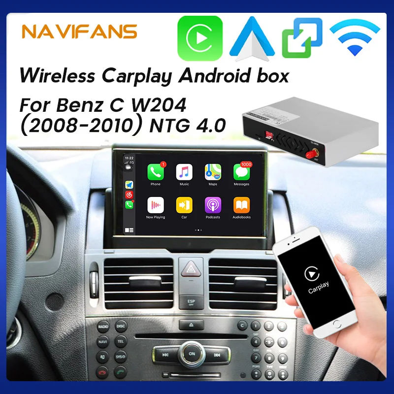 

Android Auto Decoder Box For Mercedes Benz C W204 2008 2009 2010 NTG 4.0 Mirror Link Wireless Apple CarPlay Original System Wifi
