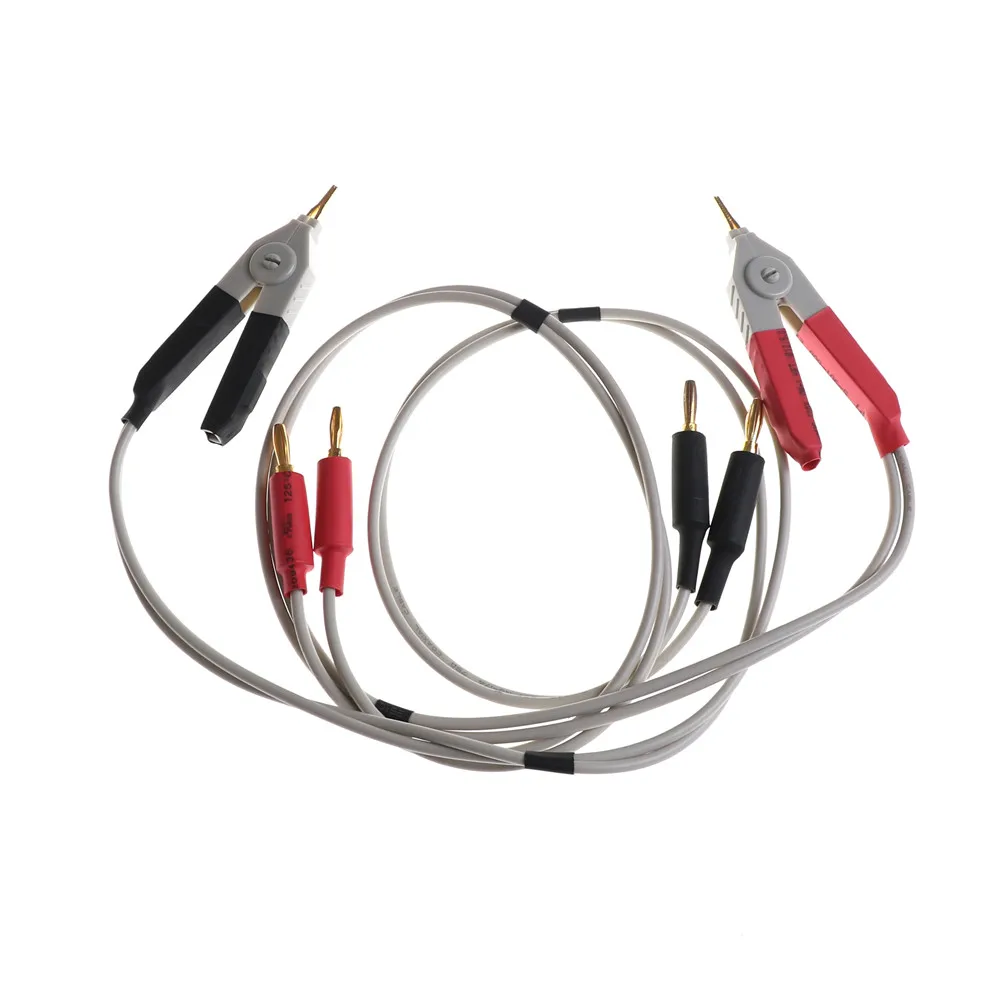 

LCR Meters Clips Resistance Test Leads Banana Plug Clip Cable Terminal Probe Wire Test Line LCR Test Clip Red& Black 2pcs