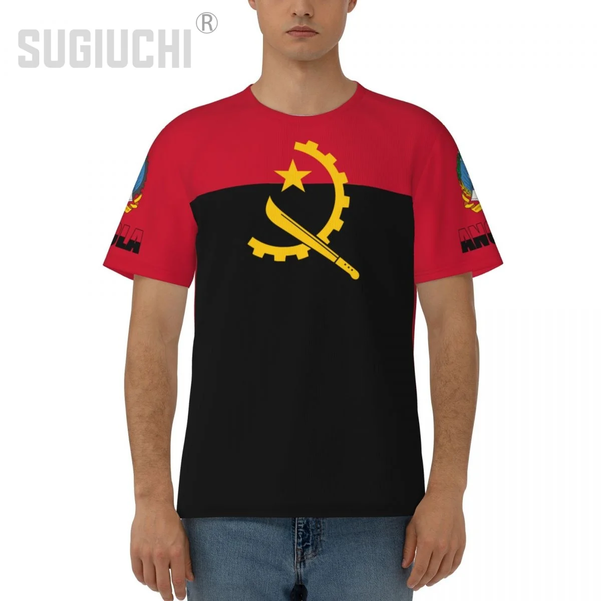 Футболка унисекс футболка с флагом Анголы футболки анголоном трикотаж для