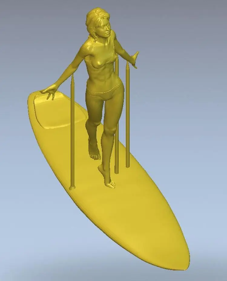 

3d model relief for cnc in STL file format Woman in a canoe