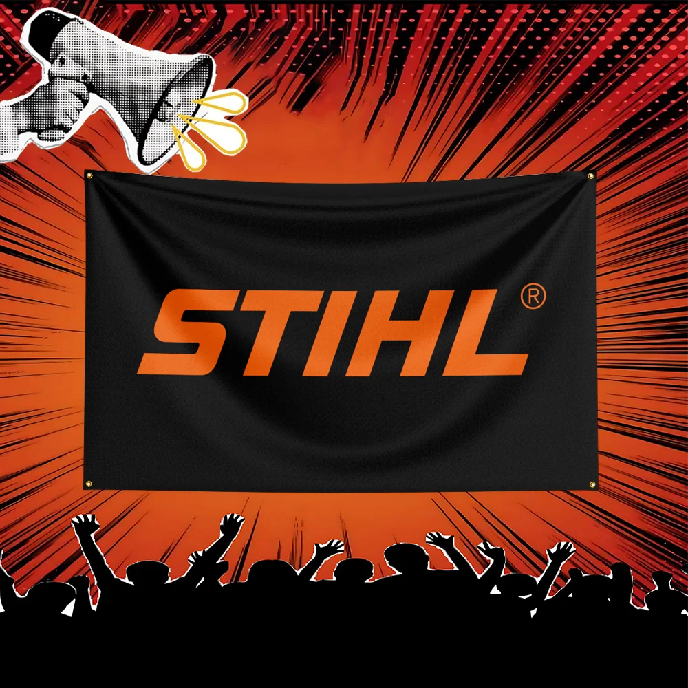 Фото Флаг Stihl 3x5 футов, полиэстеровый баннер для декора стен гаража, мастерской, подарок механику №2