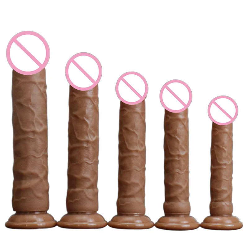 Двухслойный силиконовый фаллоимитатор 5 размеров Реалистичный искусственный