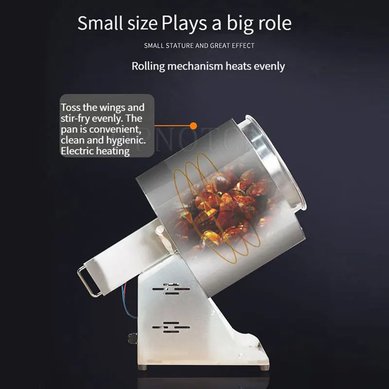 

Stainless Steel Roller Type Nut Melon Seeds Pine Nut Garin Roasting Frying Baking Machine Electric 1500W Chestnut Roaster