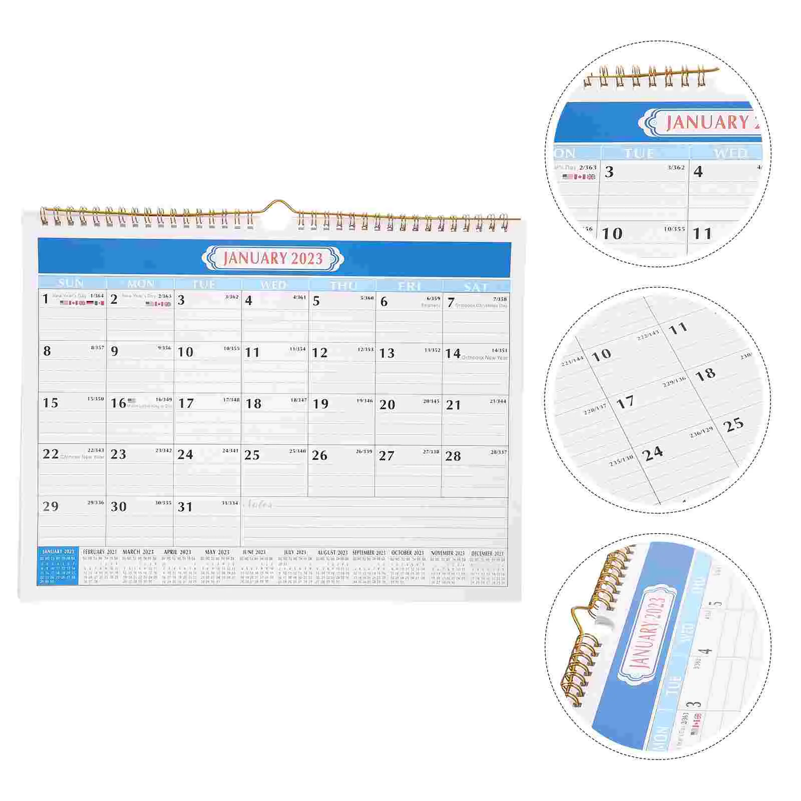 

Calendar Wall Planner Monthly Desk Calendars 2023 Spiral Month Plan Year Daily Large Hanging English Advent Christmas Calander