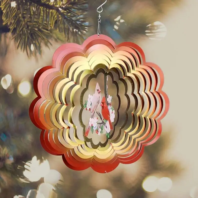 

3D Rotating Wind Spinner Hanging Metal Garden Spinner Kinetic Wind Chimes Yard Garden For Window Porch Patio Outdoor Decor